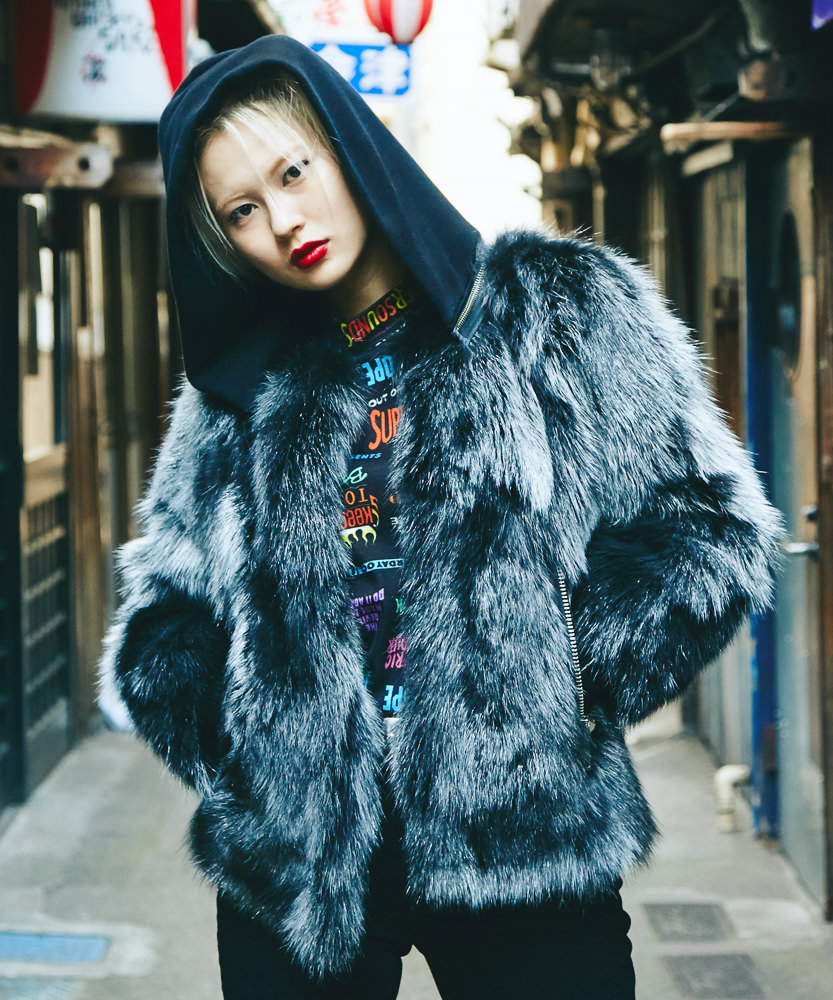 HYSTERIC GLAMOURラビットファー ブルゾン フェイクファーブルゾン|HYSTERIC GLAMOUR WOMEN | HYSTERIC