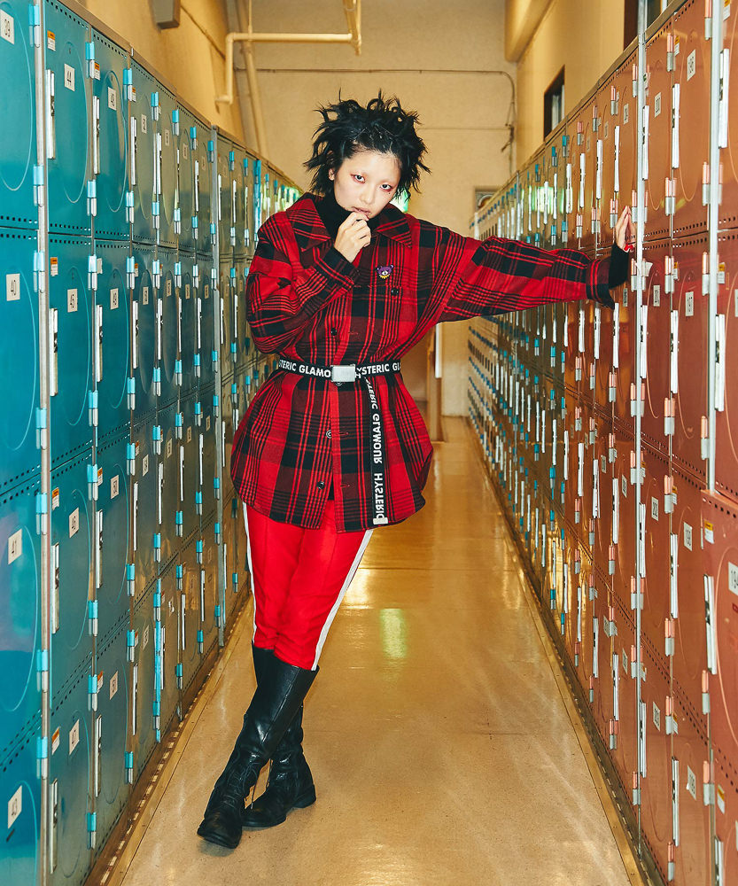 425 HYSTERIC GLAMOUR デトロイトガール リブウールジャケット ヒステリックグラマー リブショールカラーコーチジャケット